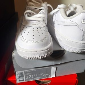 White Nike Air force1..Size 12.5 Preschool Wore twice Good Condition